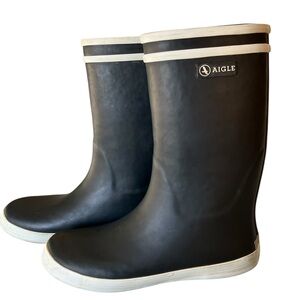 Aigle Malouine 2 Rain Boots Size 5.5 Sailing Beach Waterproof Lined